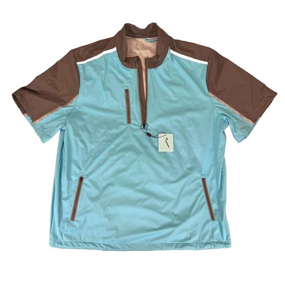 Above The Links Other - Above The Links Golf Pullover Men 2XL Aqua Gunmetal Half Zip Performance Shirt